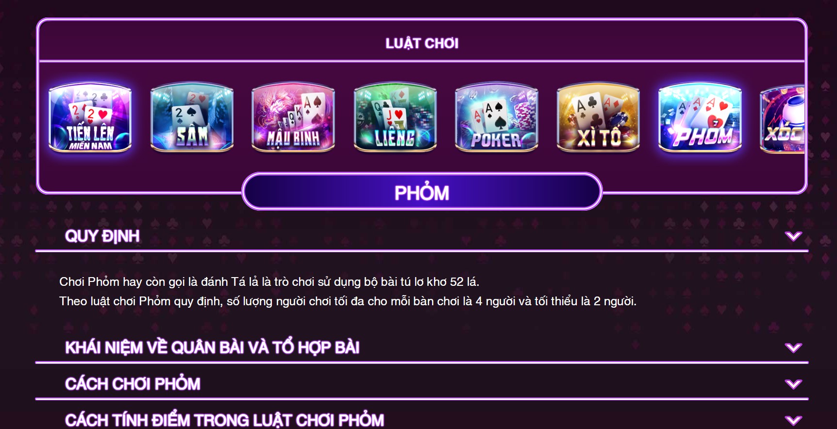 Luật chơi phỏm 789 Club